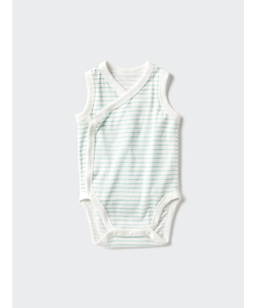 コットンメッシュボディスーツ/ノースリーブ/前開き