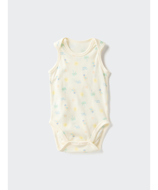 コットンメッシュボディスーツ/ノースリーブ