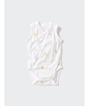 コットンメッシュボディスーツ/ノースリーブ/前開き