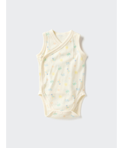 コットンメッシュボディスーツ/ノースリーブ/前開き