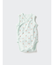 コットンメッシュボディスーツ/ノースリーブ/前開き