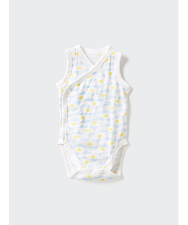 コットンメッシュボディスーツ/ノースリーブ/前開き