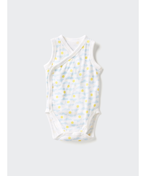 コットンメッシュボディスーツ/ノースリーブ/前開き