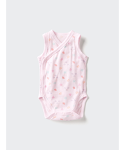 コットンメッシュボディスーツ/ノースリーブ/前開き