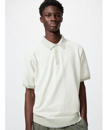 ウォッシャブルニットポロセーター