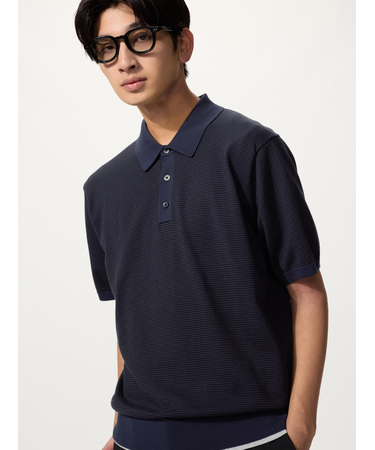 ウォッシャブルニットポロセーター