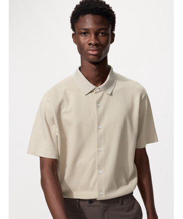 エアリズムコットンカノコフルオープンポロシャツ