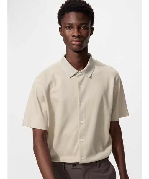 エアリズムコットンカノコフルオープンポロシャツ