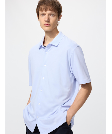 エアリズムコットンカノコフルオープンポロシャツ