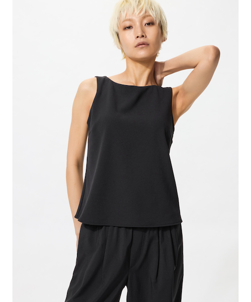 クレープジャージーボートネックブラトップ