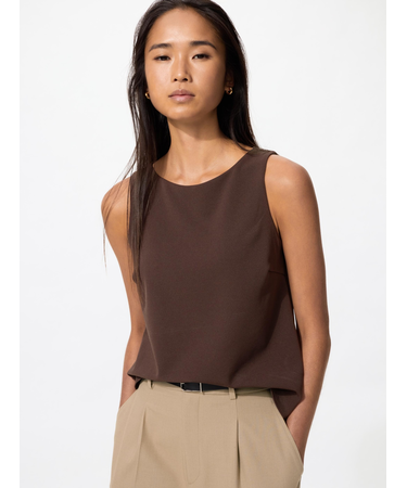 クレープジャージーボートネックブラトップ