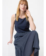 クレープジャージーボートネックブラトップ