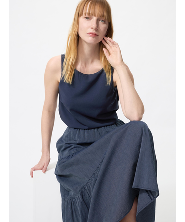 クレープジャージーボートネックブラトップ