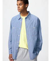 シャンブレーオーバーシャツ