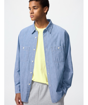 シャンブレーオーバーシャツ