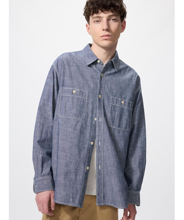 シャンブレーオーバーシャツ