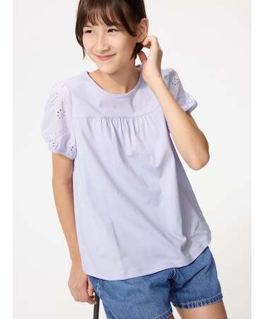 GIRLS パフスリーブTシャツ