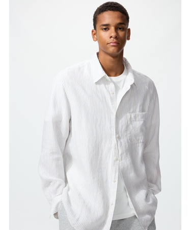 プレミアムリネンシャツ/ストライプ