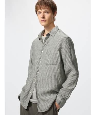 プレミアムリネンシャツ/ストライプ