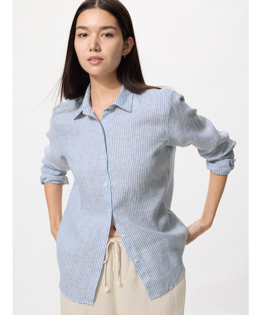 プレミアムリネンシャツ/ストライプ