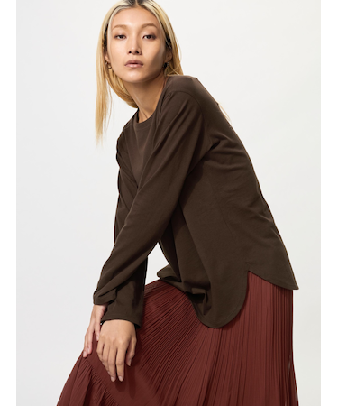 ソフトコットンラウンドヘムT/長袖