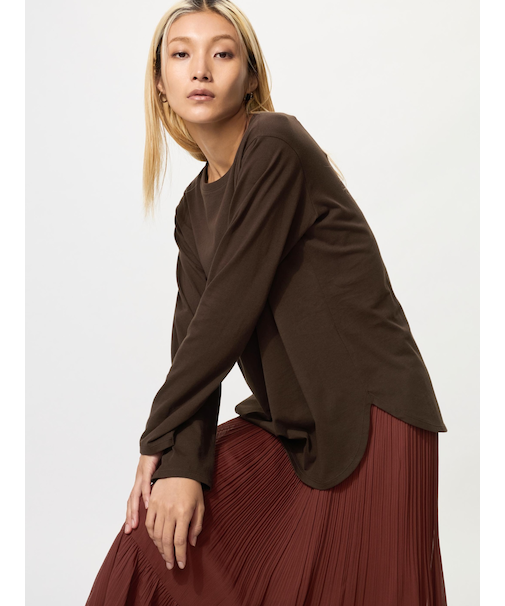 ソフトコットンラウンドヘムT/長袖