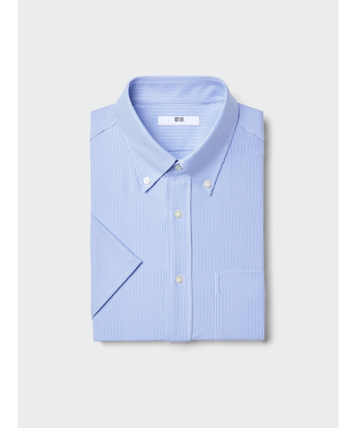 ドライノンアイロンジャージーシャツ/ボタンダウン/ストライプ