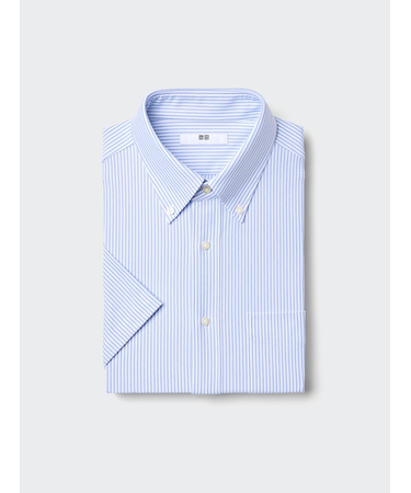 ドライノンアイロンジャージーシャツ/ボタンダウン/ストライプ