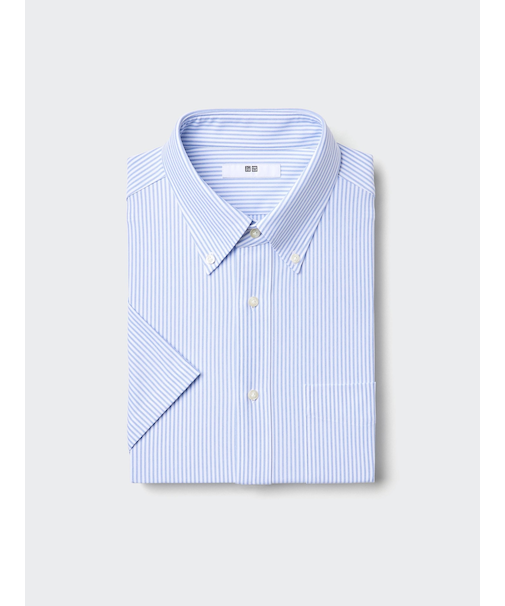 ドライノンアイロンジャージーシャツ/ボタンダウン/ストライプ