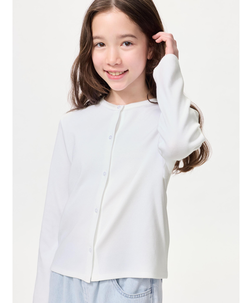 GIRLS ソフトリブカーディガン