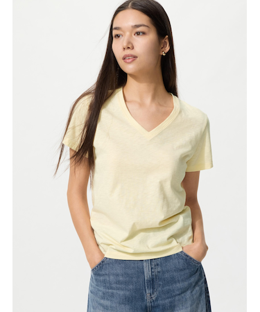 スラブジャージーVネックT