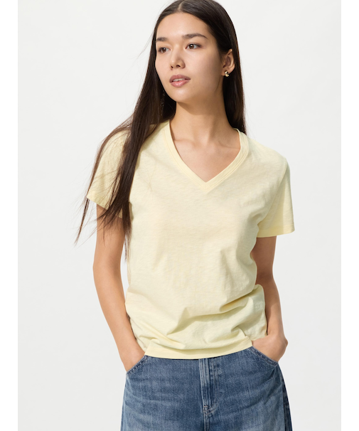 スラブジャージーVネックT