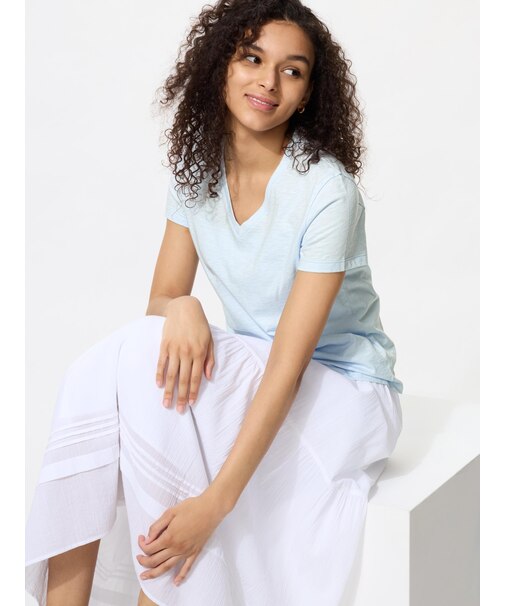 スラブジャージーVネックT