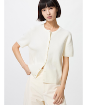 スカラップクルーネックカーディガン