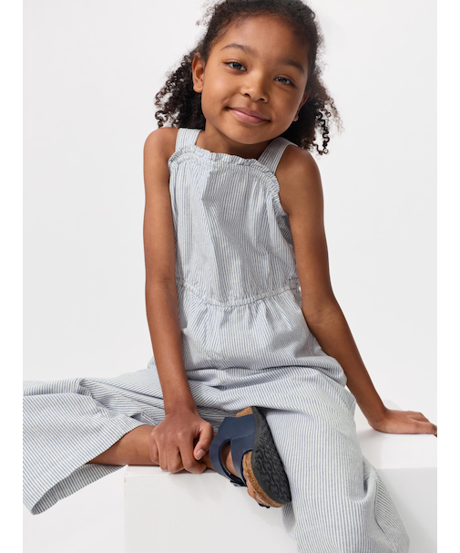 GIRLS リネンブレンドサロペット