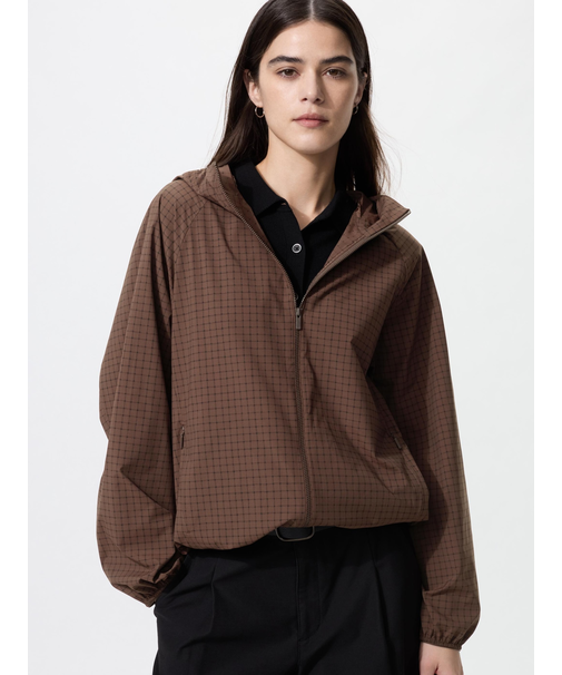 ポケッタブルUVカットパーカ/NANODESIGN/チェック