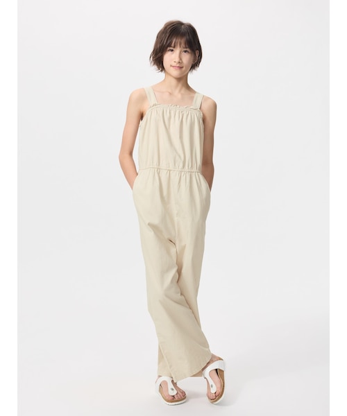GIRLS リネンブレンドサロペット｜ユニクロの通販｜&mall（アンド