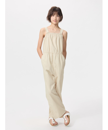 GIRLS リネンブレンドサロペット