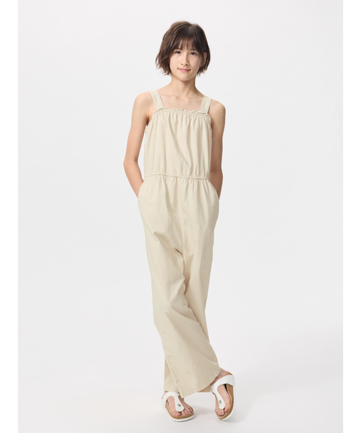 GIRLS リネンブレンドサロペット