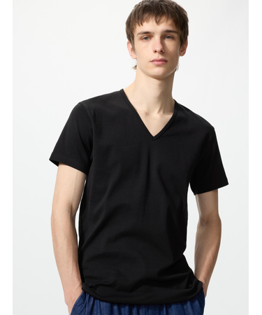 コットンVネックT/2枚組