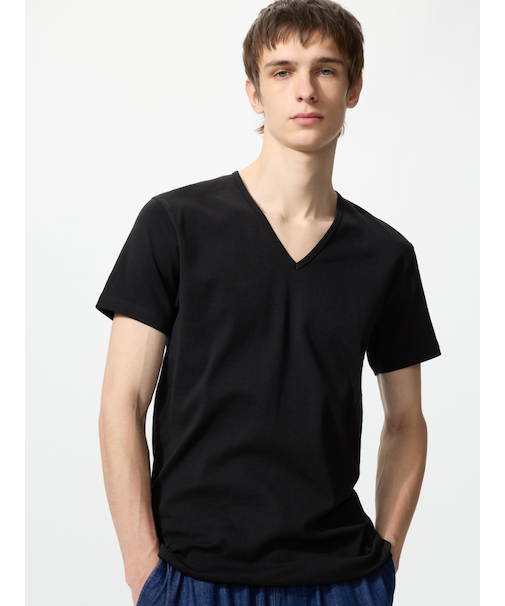 コットンVネックT/2枚組