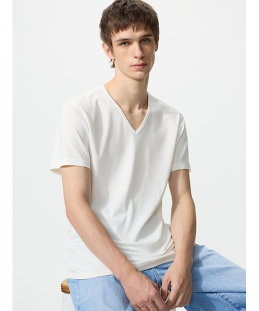 コットンVネックT/2枚組