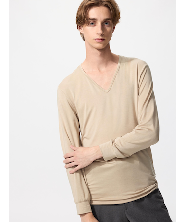 ヒートテックVネックT/9分袖