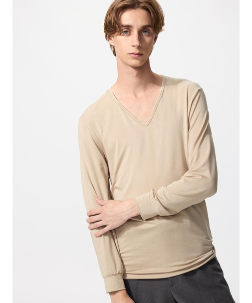 ヒートテックVネックT/9分袖