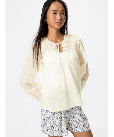 ライトコットンシャーリングブラウス