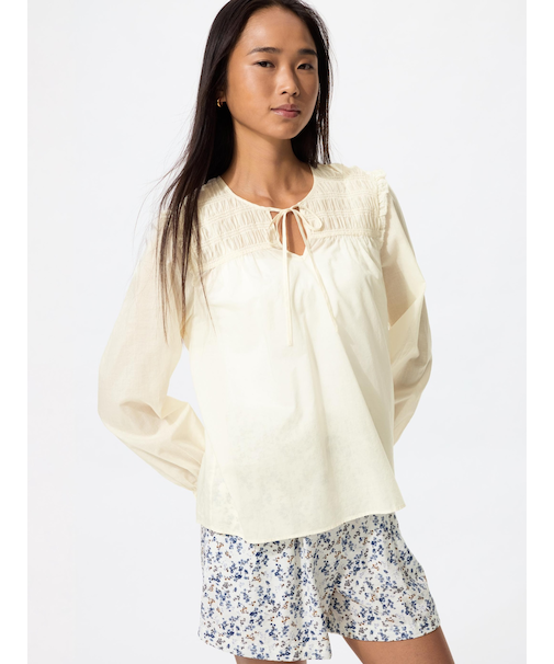 ライトコットンシャーリングブラウス