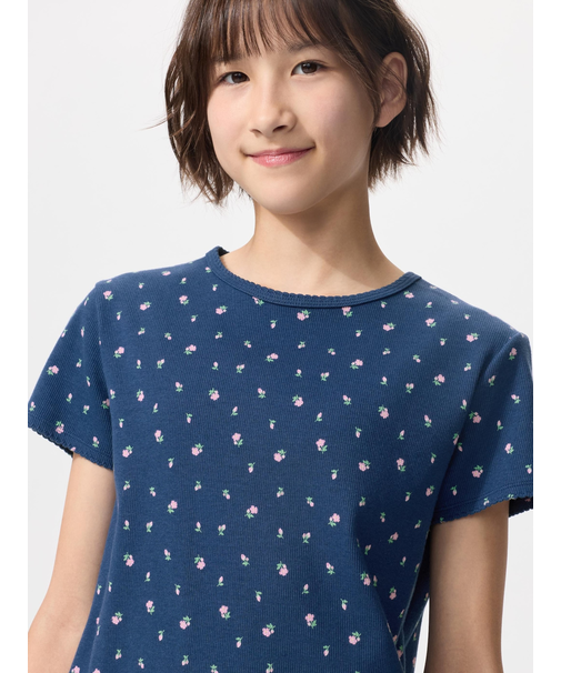 GIRLS リブTシャツ