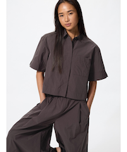 ナイロンボクシーショートシャツ/5分袖