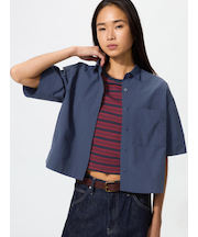 ナイロンボクシーショートシャツ/5分袖