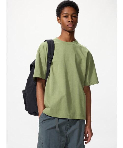 ボクシークロップドTシャツ｜ユニクロの通販｜&mall（アンドモール